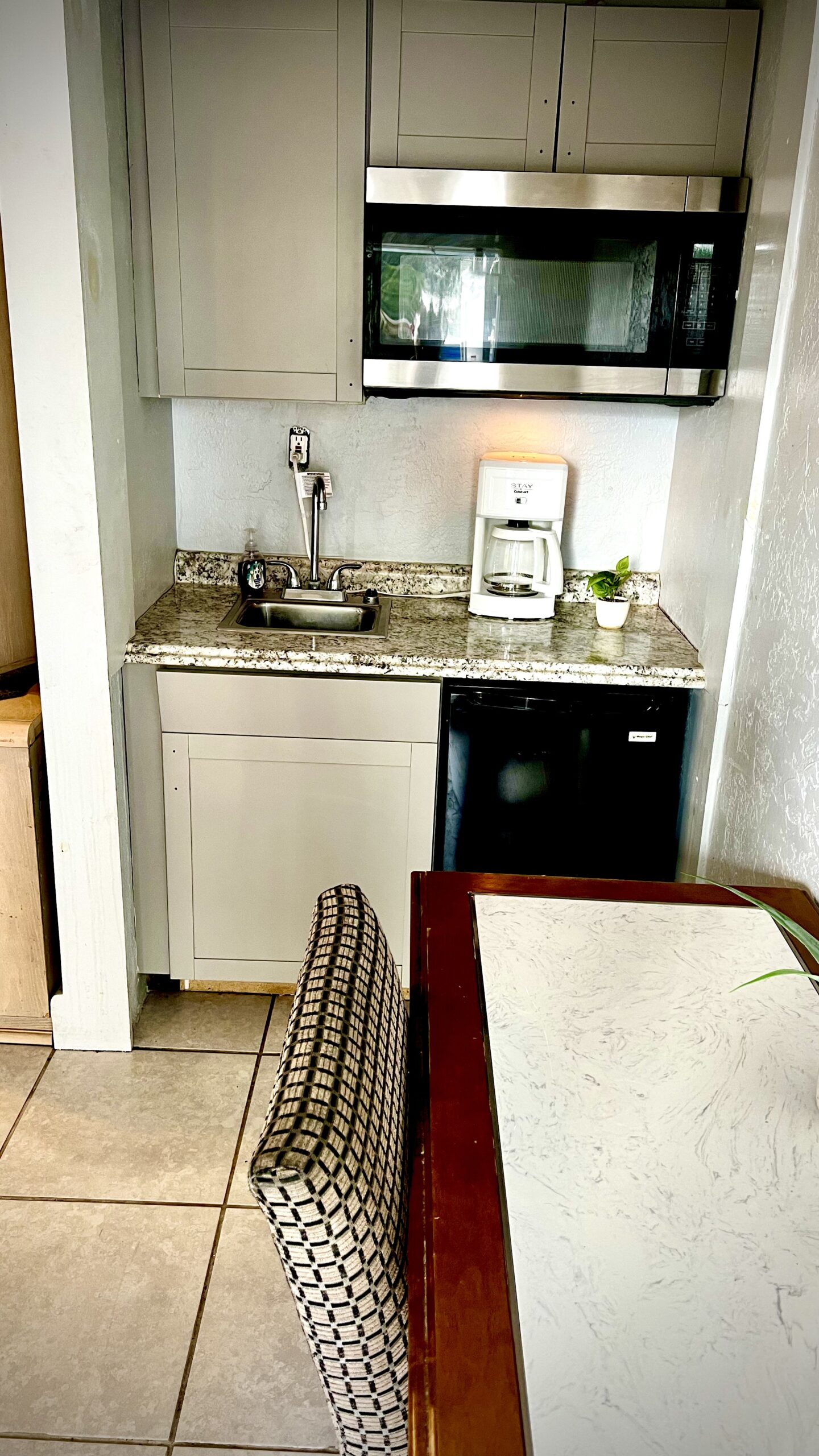Ocean Air motel room kitchenette for weekly stay affordable rates